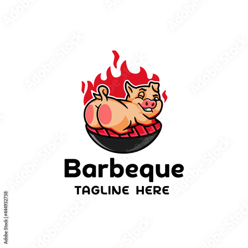 Fun Barbeque Character Logo