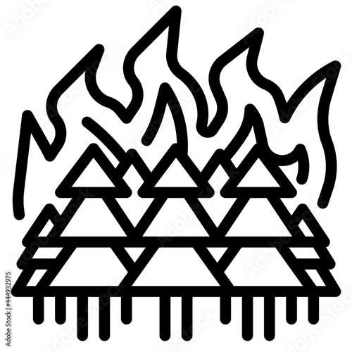 forest fire line icon