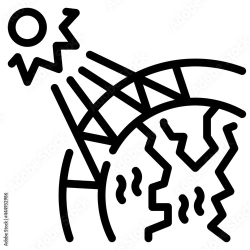 greenhouse effects line icon