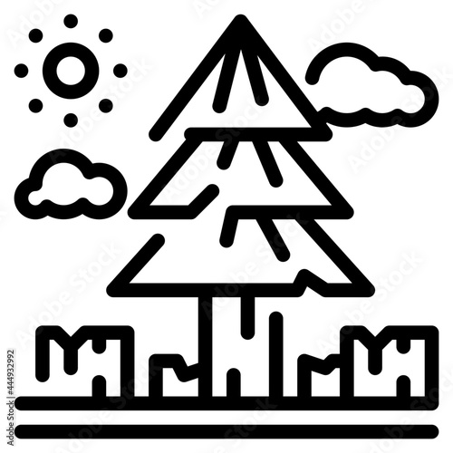 deforestation line icon