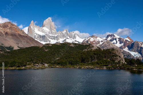 Mount Fitz Roy cerro. Los glaciares National Park, El Chalten, Patagonia Argentina. South america best travel destination for climbing and hiking in the mountains.