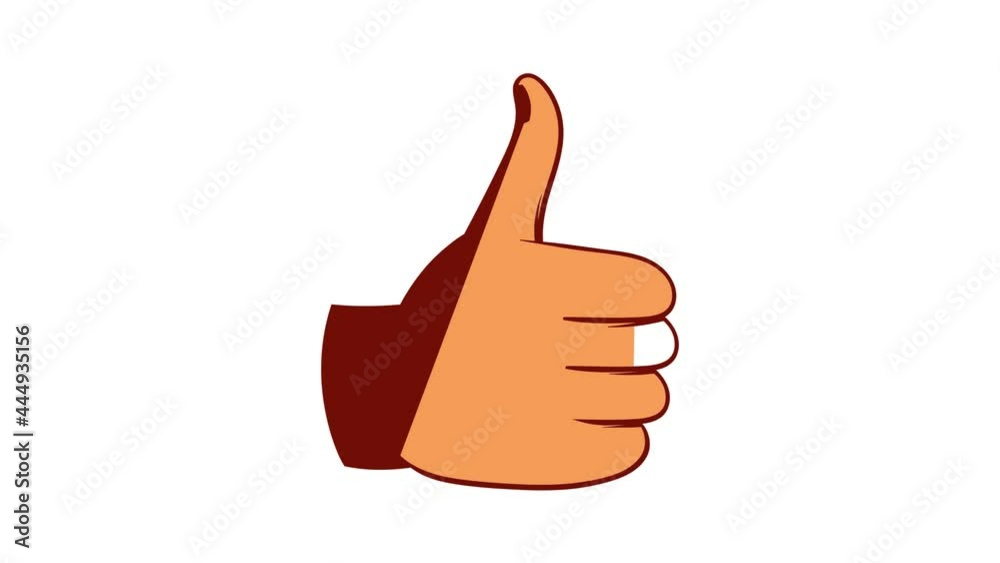 Thumb up gesture icon animation cartoon best object isolated on white background Thumb up gesture icon animation cartoon best object isolated on white background