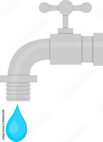 Vector emoticon illustration of a dripping tap