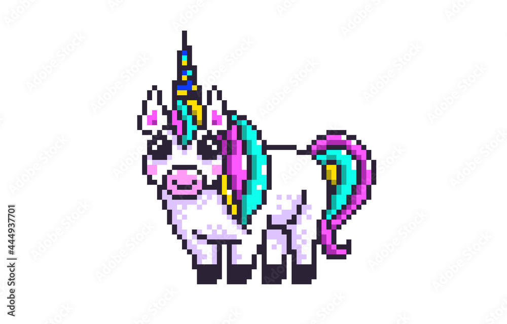 Cute pixel art unicorn