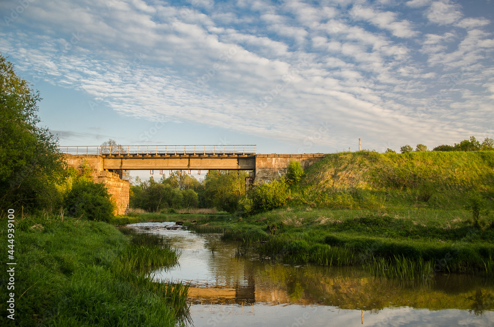 Fototapeta premium Old, abandoned railway bridge in Latvia