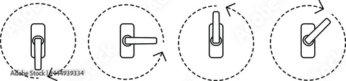window handle in different positions icon, vector illustration