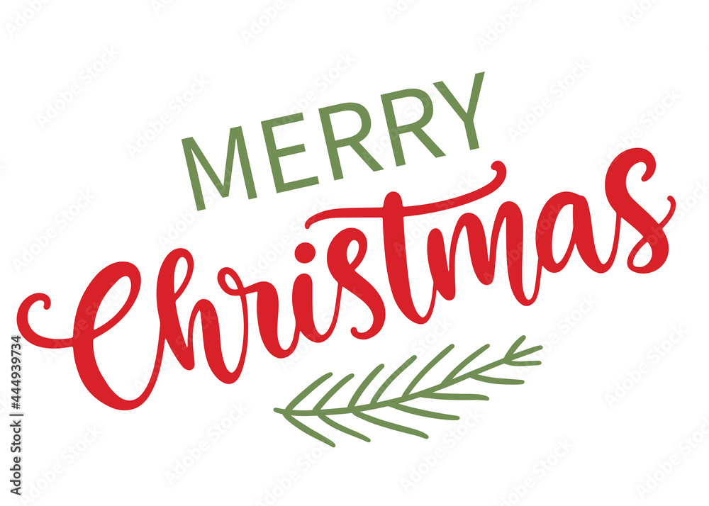Merry Christmas modern calligraphy phrase quote
