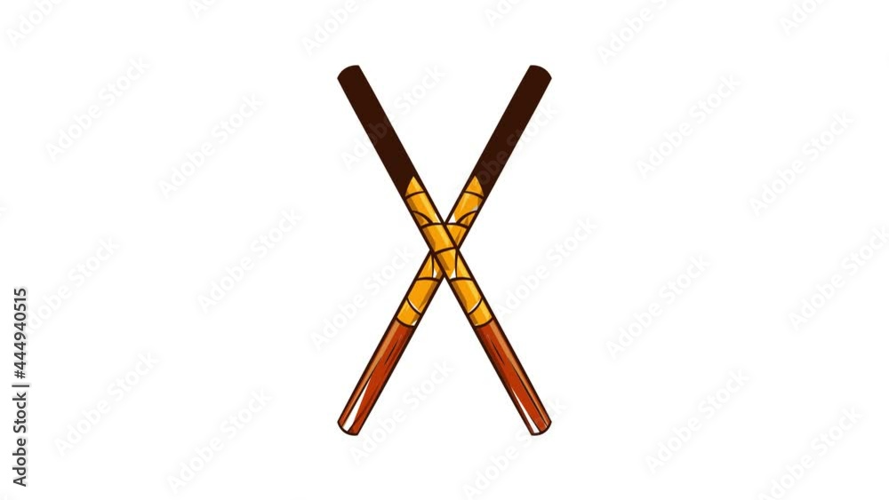 Ninja fighting stick icon animation cartoon best object isolated on white background Ninja fighting stick icon animation cartoon best object isolated on white background