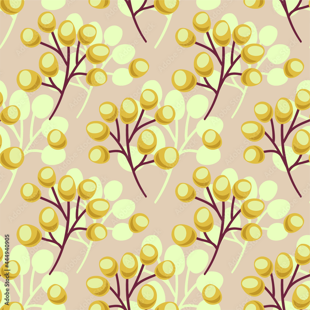 Simple floral abstract seamless pattern 