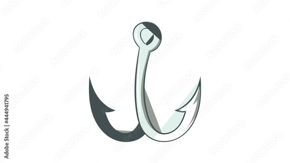 Hook for fishing icon animation cartoon best object isolated on white background Hook for fishing icon animation cartoon best object isolated on white background
