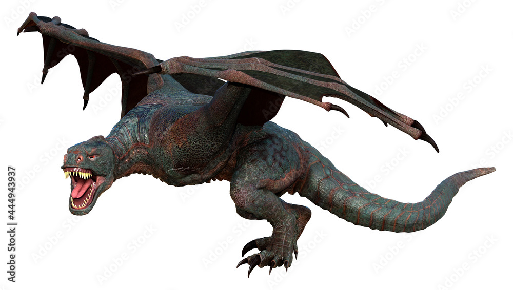 3D Rendering Fairy Tale Dragon on White 3D Rendering Fairy Tale Dragon on White