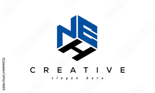 NEH three letters creative logo with hexagon photo