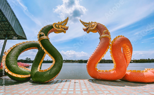 Wat Saman Rattanaram flower petals temple in Chachoengsao, Thailand