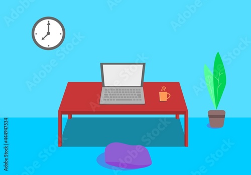 Work at Home Illustration Flat Design