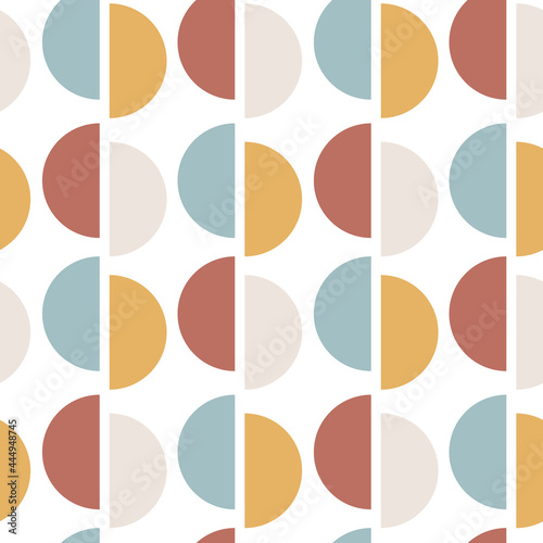 Minimal geometric pattern. Semi circles. For textile, product application. Vector illustration, flat design