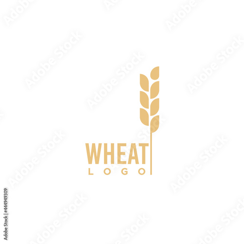 Minimal wheat logo. Ear of wheat. Geometric style. Vector illustration, flat design