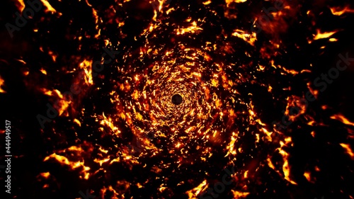 Fotografie, Obraz Abstract Fire Sparks Swirl Background