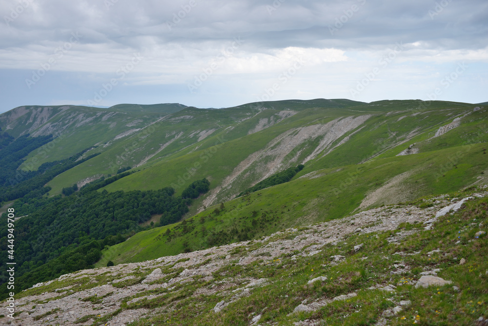 Crimean Mountains, Colorful mountain landscape panorama, Babugan Yaila