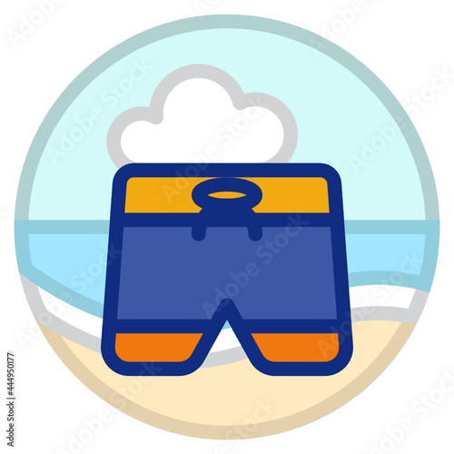 Shorts , Beach filled outline icon.