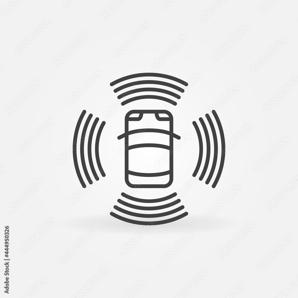Autonomous Automobile linear icon. Self Driving Car vector sign Autonomous Automobile linear icon. Self Driving Car vector sign