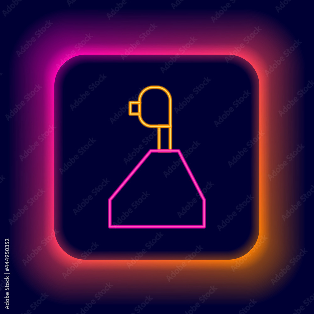 Glowing neon line Gear shifter icon isolated on black background. Transmission icon. Colorful outline concept. Vector Glowing neon line Gear shifter icon isolated on black background. Transmission icon. Colorful outline concept. Vector