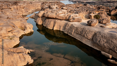 grand canyon sam phan bok at Ubon Ratchathani, Thailand. Beautiful landscape of holes and rock mountain photo