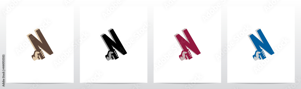 Hand Holding Letter Logo Design N Hand Holding Letter Logo Design N