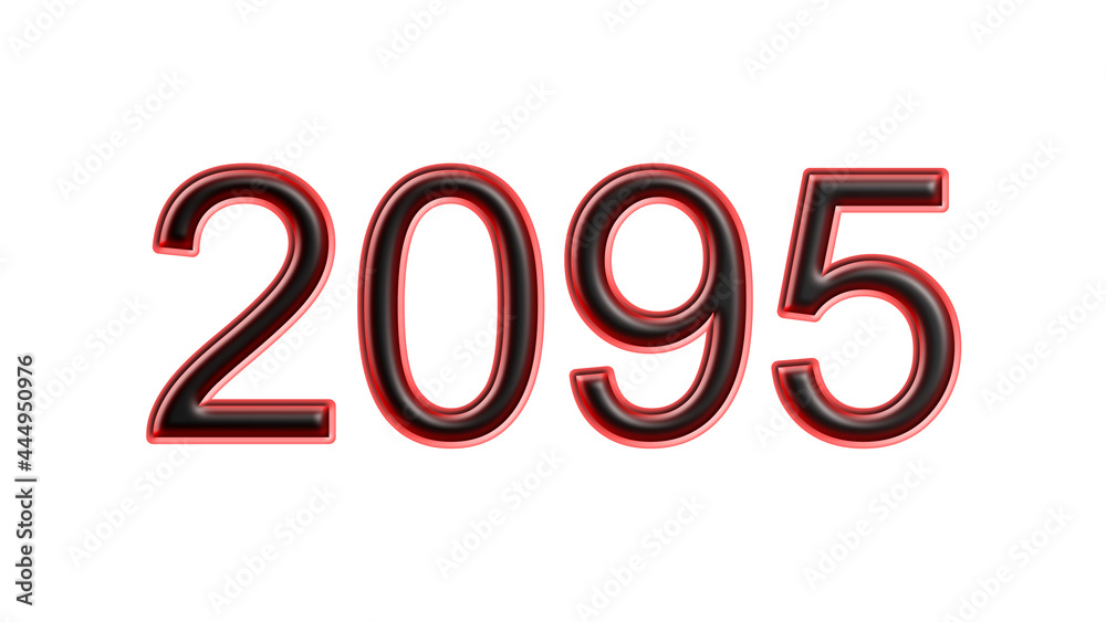 red 2095 number 3d effect white background red 2095 number 3d effect white background
