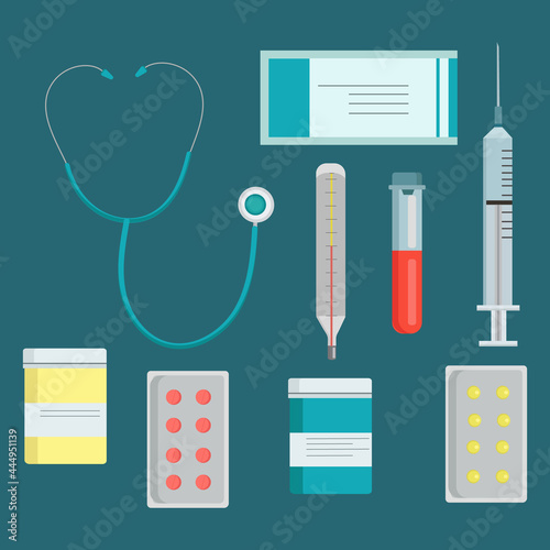 A set of medical items for use in web design