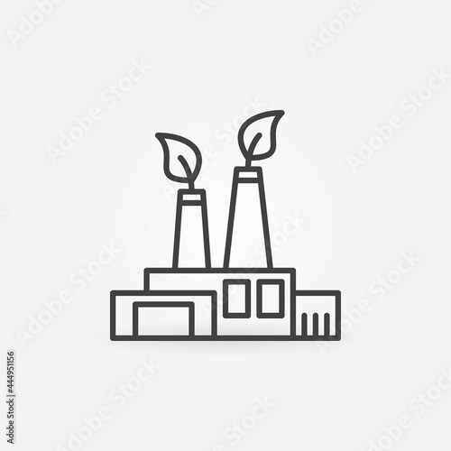 Bio Energy Plant line icon. Eco Factory vector concept sign