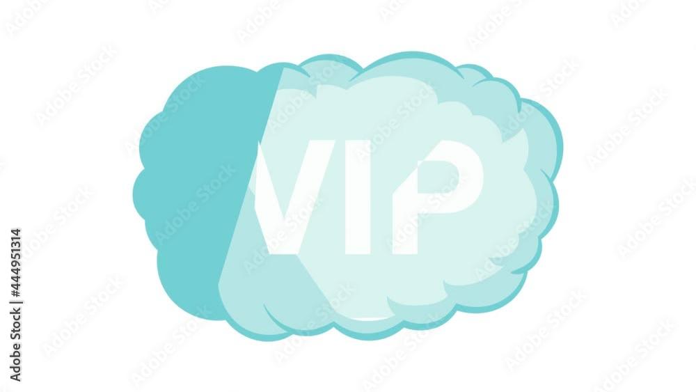 VIP word in a cloud icon animation cartoon best object isolated on white background VIP word in a cloud icon animation cartoon best object isolated on white background