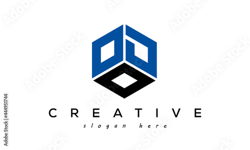 ODO three letters creative logo with hexagon photo