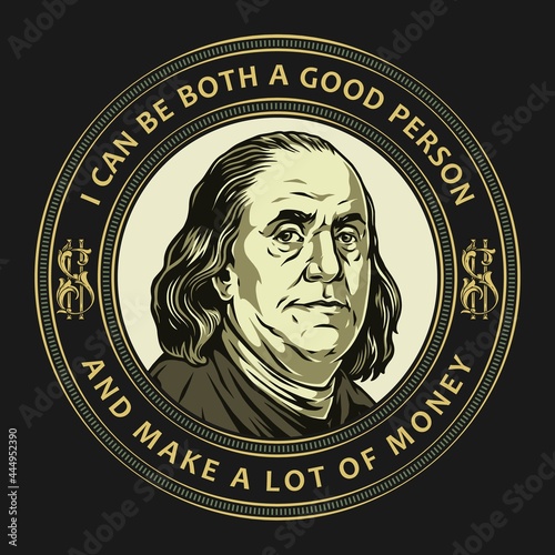 Money vintage colorful round print
