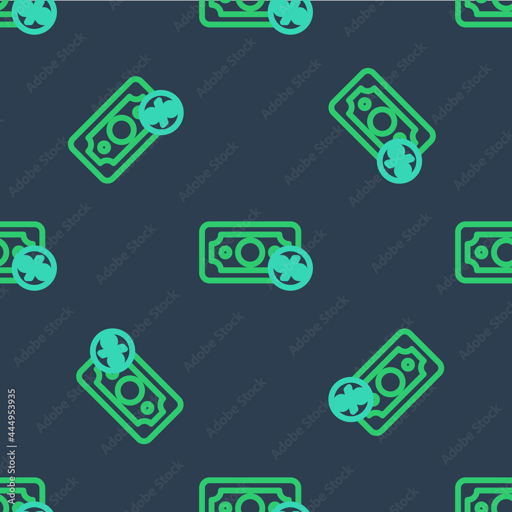 Line Money percent icon isolated seamless pattern on blue background. Percent loyalty wallet sign. Vector Line Money percent icon isolated seamless pattern on blue background. Percent loyalty wallet sign. Vector
