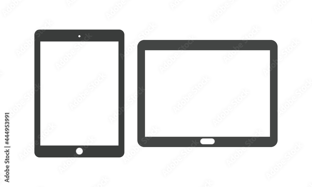ilustrasi ipad and tablet with blank screen