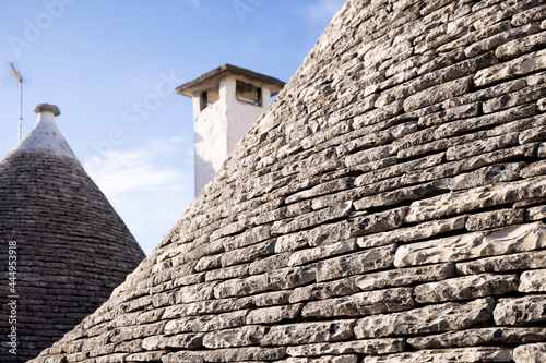 Beautiful town of Alberobello with typical trulli houses built from stone  main touristic district  Apulia region  Southern Italy  UNESCO World Heritage Site