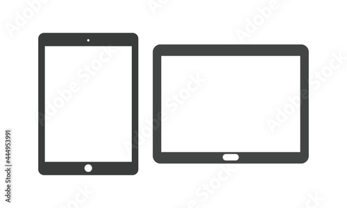 ilustrasi ipad and tablet with blank screen photo