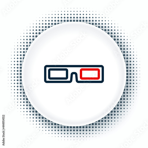 Line Cinema glasses icon isolated on white background. Colorful outline concept. Vector