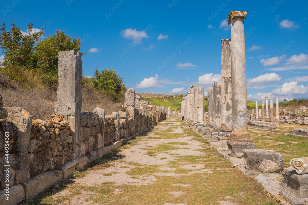 Ancient ruins of Perge. Agora.Turkey.