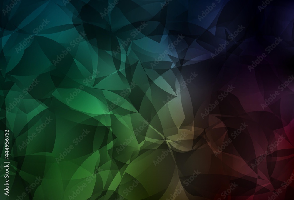 Obraz premium Dark Green vector shining triangular background.