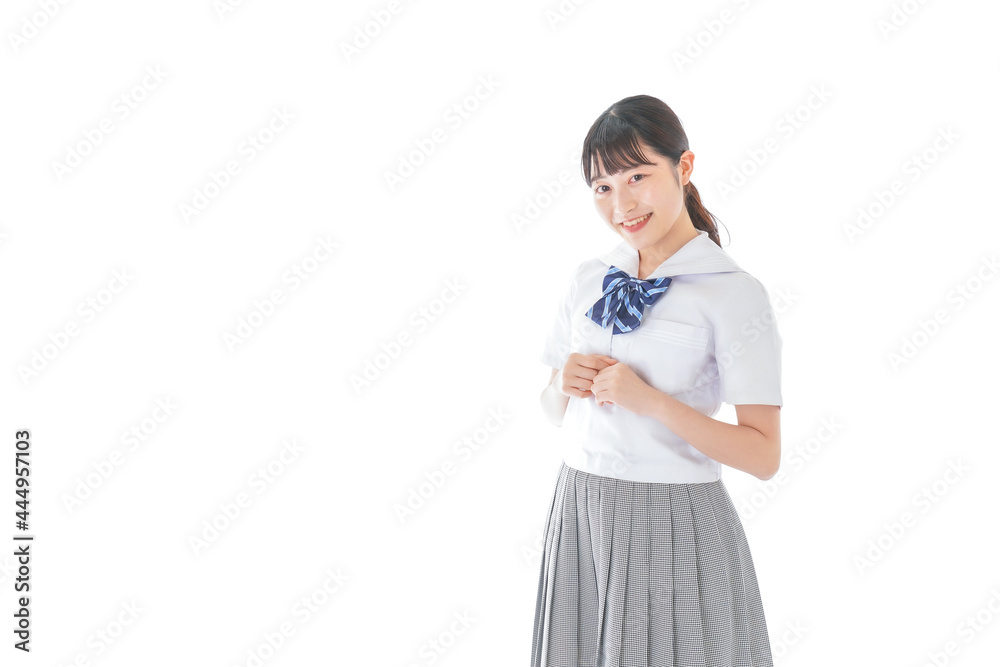 制服姿の女子学生ポートレート 制服姿の女子学生ポートレート