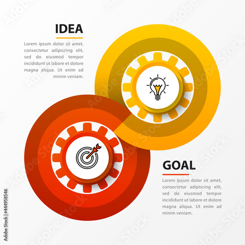 Infographic design template. Creative concept with 2 steps