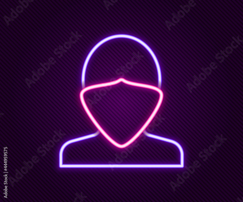 Glowing neon line Vandal icon isolated on black background. Colorful outline concept. Vector