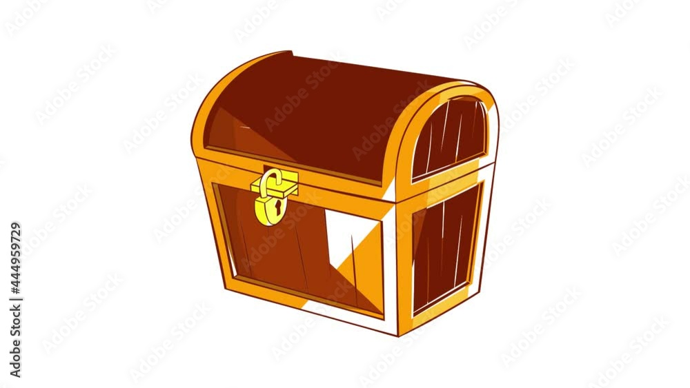 Wooden dower chest icon animation cartoon best object isolated on white background Wooden dower chest icon animation cartoon best object isolated on white background