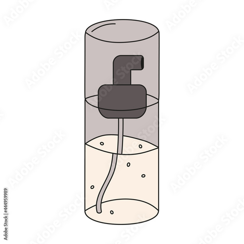 hand drawn doodle elements of facial skincare products, cleanser foam for face.  isolated vector illustration on white background
