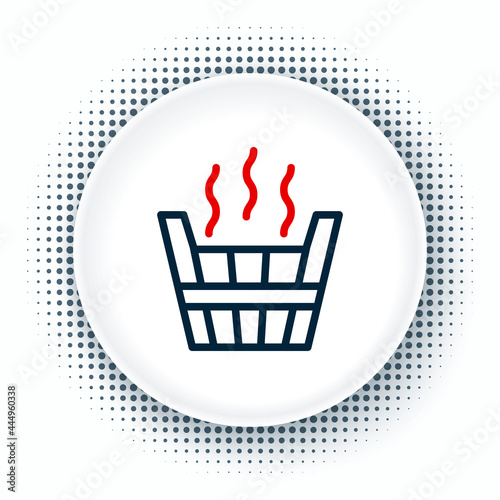 Line Sauna bucket icon isolated on white background. Colorful outline concept. Vector