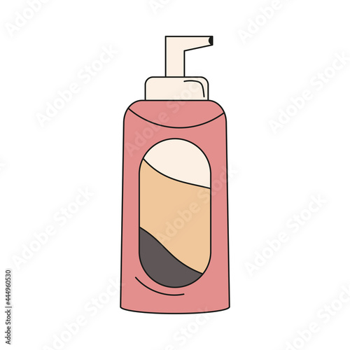 hand drawn doodle elements of facial skin care products, cleanser lotion for face. isolated vector illustration on white background