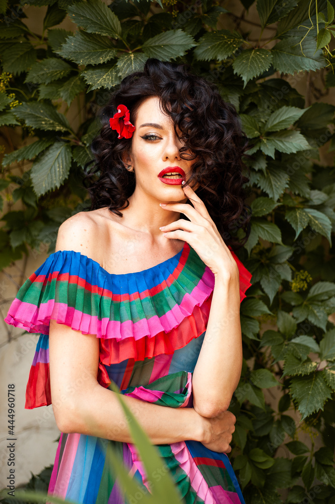 Fototapeta premium Beautiful woman summer portrait in the city