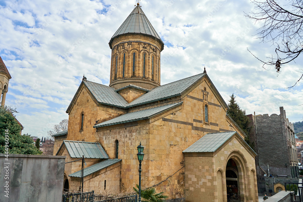Historic Cathedral Church in Tbilisi. The architecture of the Georgian religion