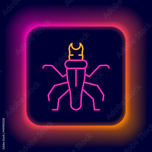 Glowing neon line Termite icon isolated on black background. Colorful outline concept. Vector